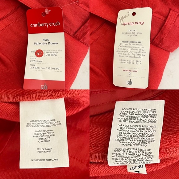 NWT CAbi “Valentine” Trouser #5503 Size 4 - Picture 5 of 8